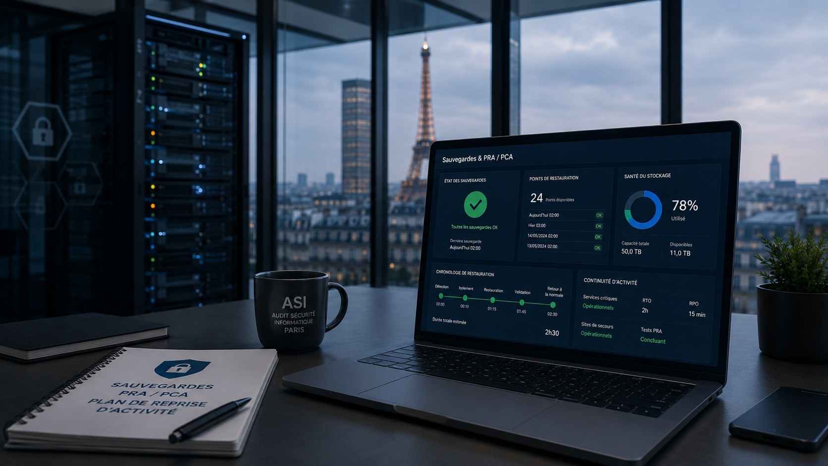 Audit cybersécurité Paris sauvegardes PRA PCA et protection ransomware