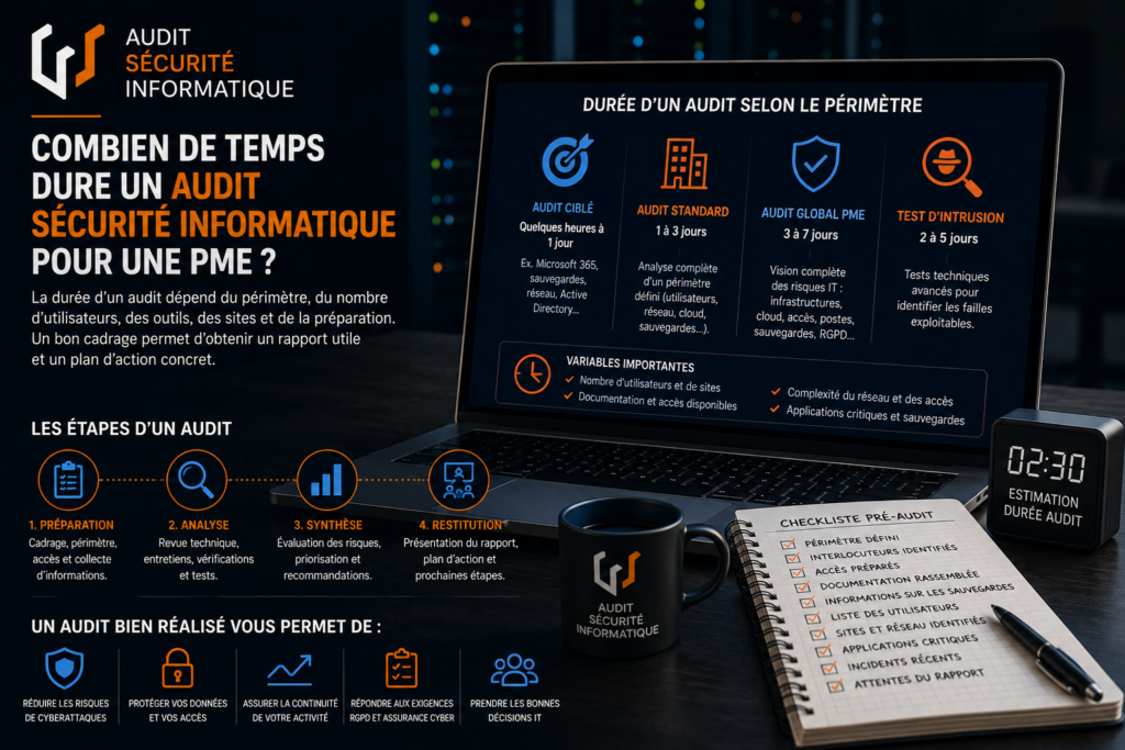 Combien de temps dure un audit sécurité informatique pour une PME ?
